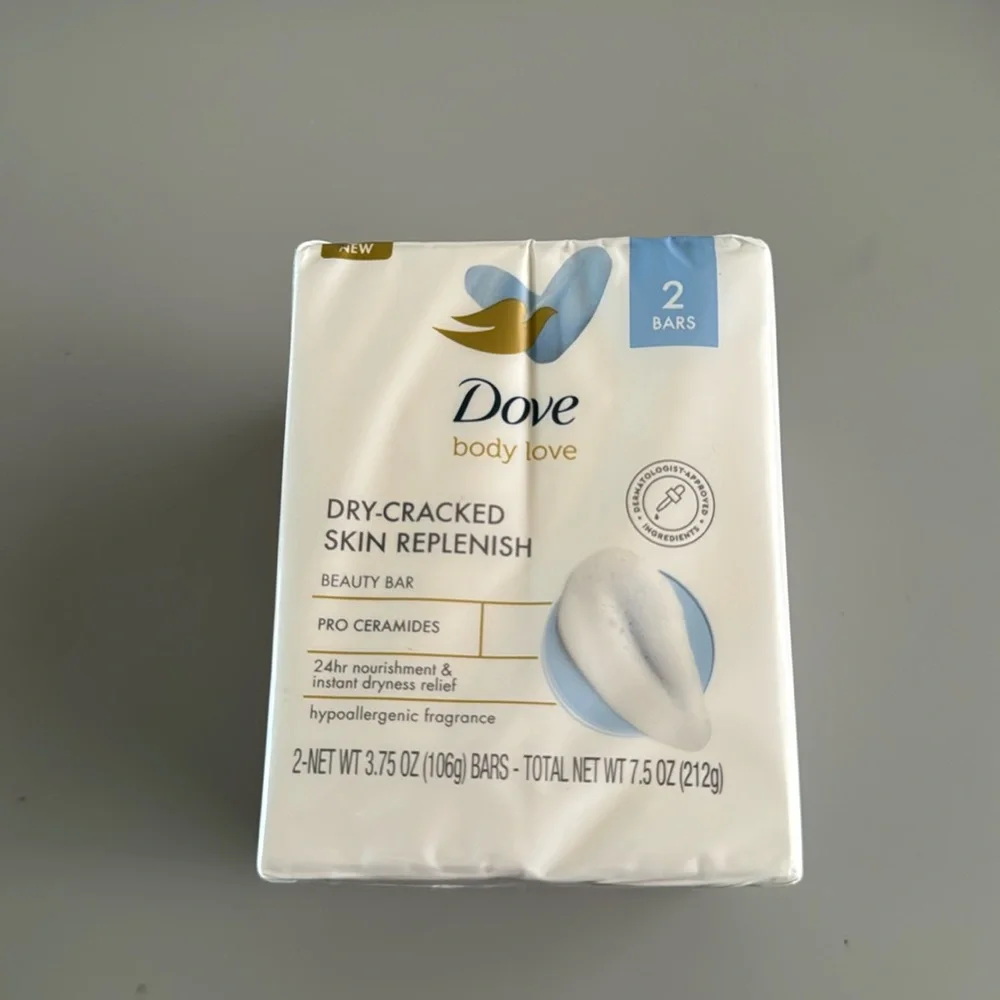 Dove Body Love Dry Cracked Skin Replenish Beauty Bar Soap, Fresh, 3.75 oz - Picture 1 of 2